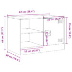 Meuble TV vert olive 67x39x44 cm acier – Image 11