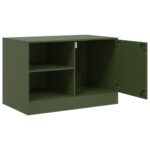 Meuble TV vert olive 67x39x44 cm acier – Image 5