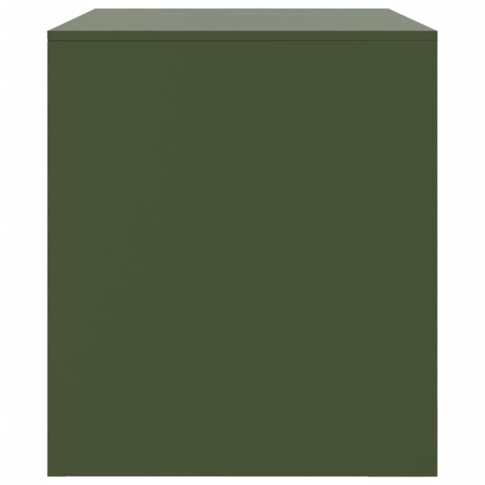 Meuble TV vert olive 67x39x44 cm acier – Image 6