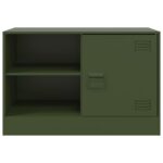 Meubles TV 2 pcs vert olive 67x39x44 cm acier – Image 3