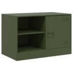 Meubles TV 2 pcs vert olive 67x39x44 cm acier – Image 4