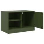 Meubles TV 2 pcs vert olive 67x39x44 cm acier – Image 5