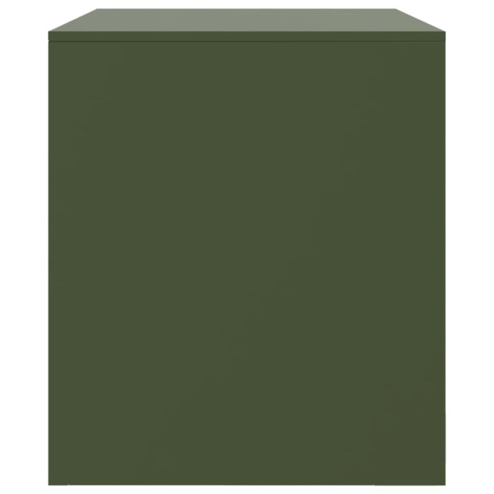 Meubles TV 2 pcs vert olive 67x39x44 cm acier – Image 6
