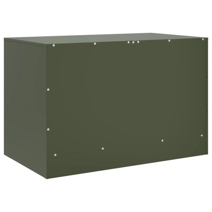 Meubles TV 2 pcs vert olive 67x39x44 cm acier – Image 7