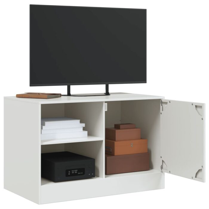 Meuble TV blanc 67x39x44 cm acier – Image 3
