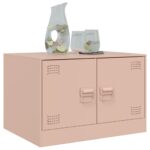 Table basse rose 67x50x44 cm acier – Image 2