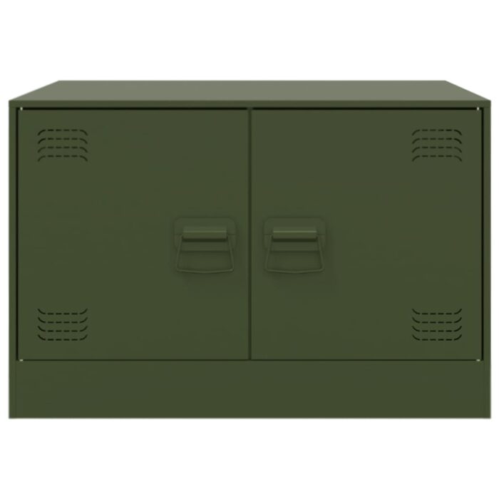 Table basse vert olive 67x50x44 cm acier – Image 4