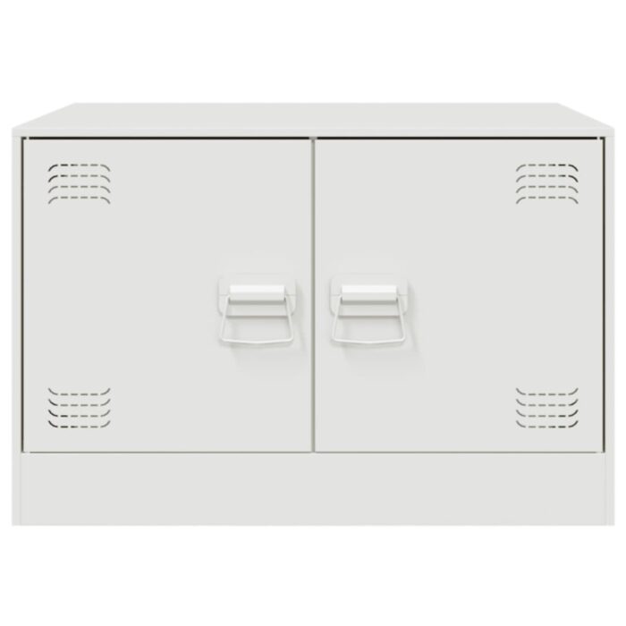 Table basse blanc 67x50x44 cm acier – Image 4