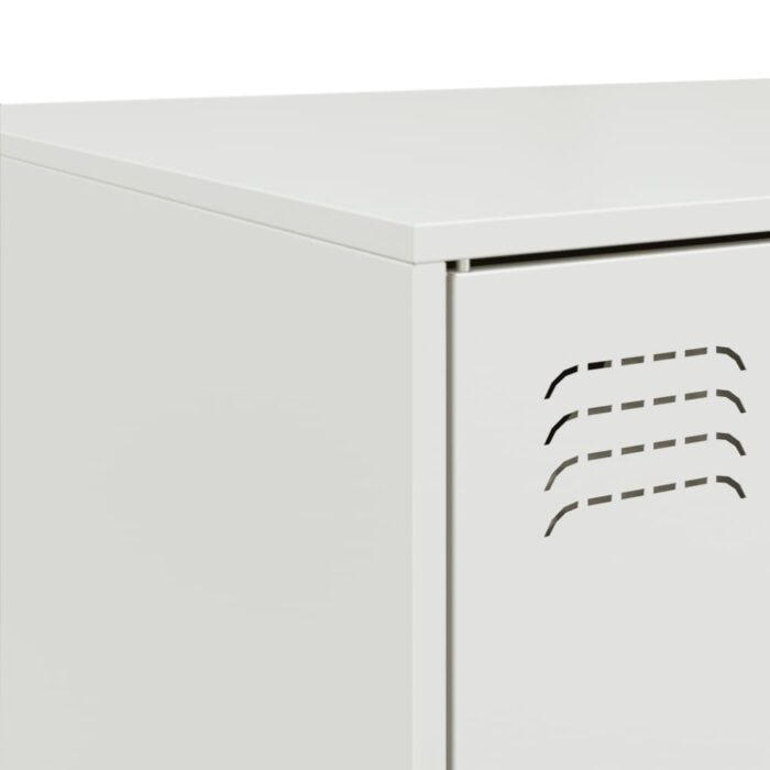 Table basse blanc 67x50x44 cm acier – Image 8