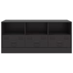 Meuble TV noir 99x39x44 cm acier – Image 4