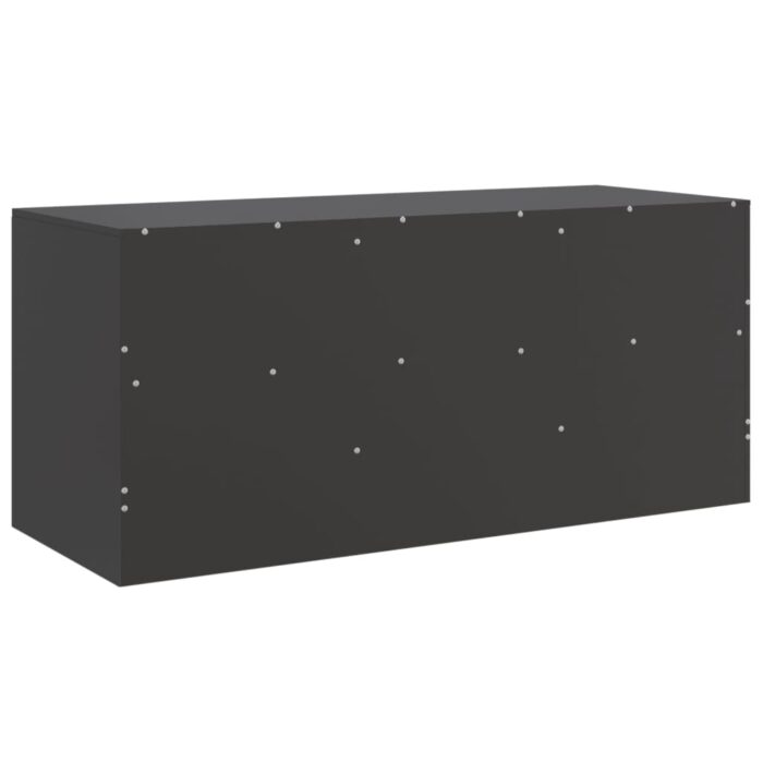 Meuble TV noir 99x39x44 cm acier – Image 7