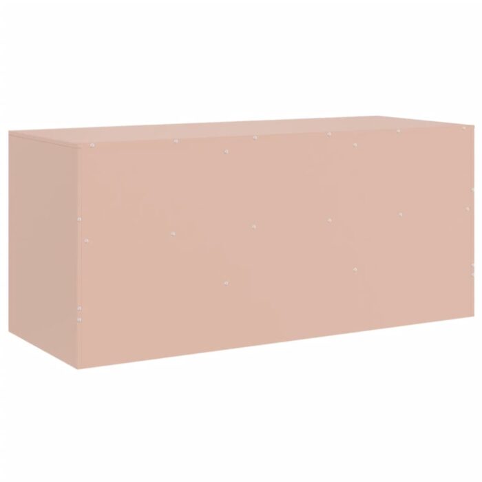 Meuble TV rose 99x39x44 cm acier – Image 7