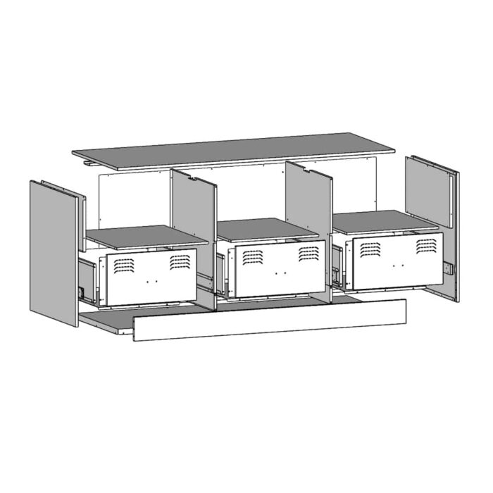 Meuble TV anthracite 99x39x44 cm acier – Image 12