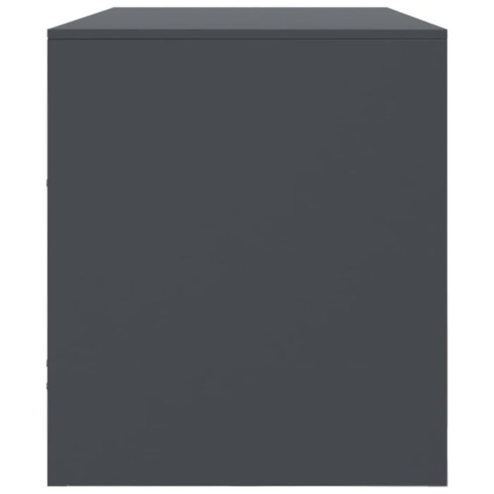 Meuble TV anthracite 99x39x44 cm acier – Image 6