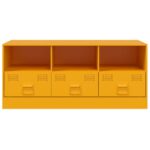 Meuble TV jaune moutarde 99x39x44 cm acier – Image 4