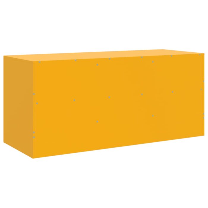 Meuble TV jaune moutarde 99x39x44 cm acier – Image 7
