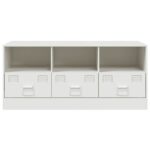Meuble TV blanc 99x39x44 cm acier – Image 4