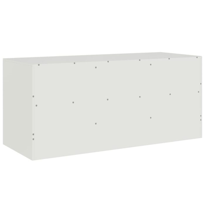 Meuble TV blanc 99x39x44 cm acier – Image 7