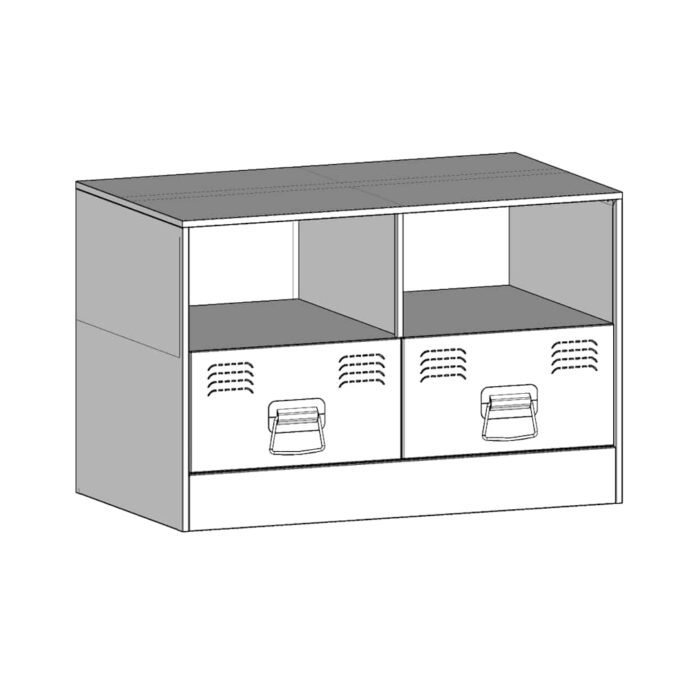 Meuble TV noir 67x39x44 cm acier – Image 11