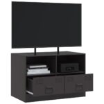 Meuble TV noir 67x39x44 cm acier – Image 3