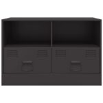 Meuble TV noir 67x39x44 cm acier – Image 4