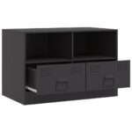 Meuble TV noir 67x39x44 cm acier – Image 5