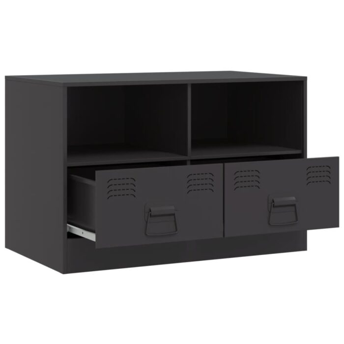 Meuble TV noir 67x39x44 cm acier – Image 5