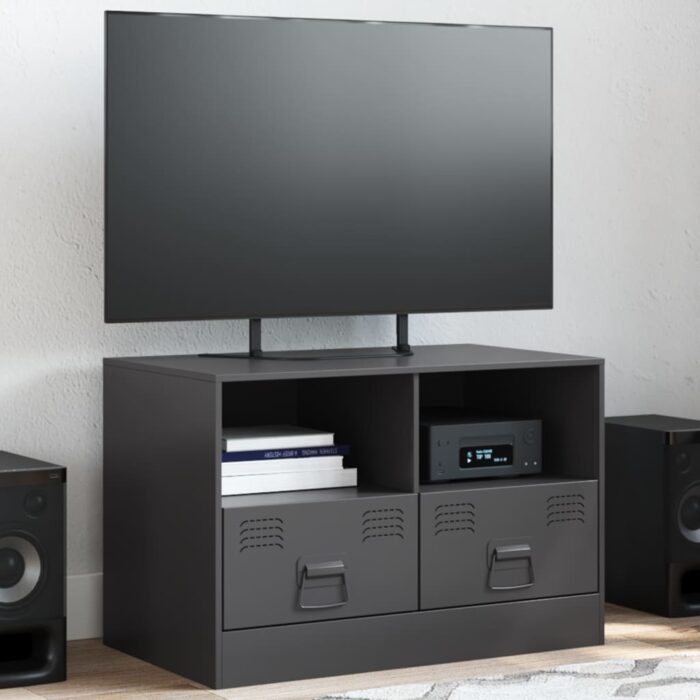 VXL8721012426320_m_en_hd_1.jpg Meuble TV noir 67x39x44 cm acier – Image 1