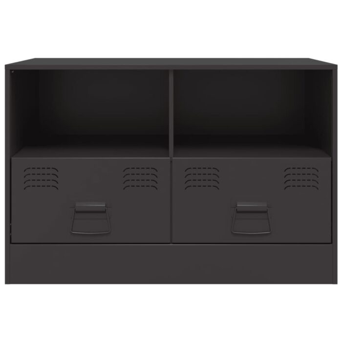 Meubles TV 2 pcs noir 67x39x44 cm acier – Image 3