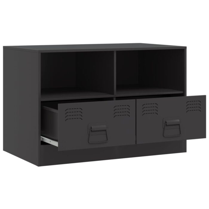 Meubles TV 2 pcs noir 67x39x44 cm acier – Image 4