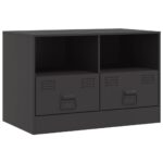 Meubles TV 2 pcs noir 67x39x44 cm acier – Image 5