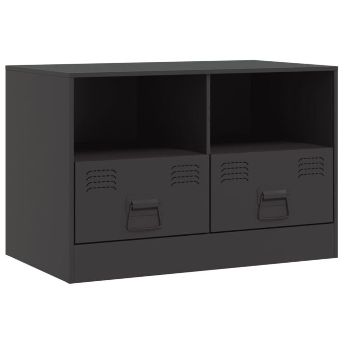 Meubles TV 2 pcs noir 67x39x44 cm acier – Image 5