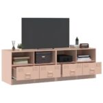 Meubles TV 2 pcs rose 67x39x44 cm acier – Image 2