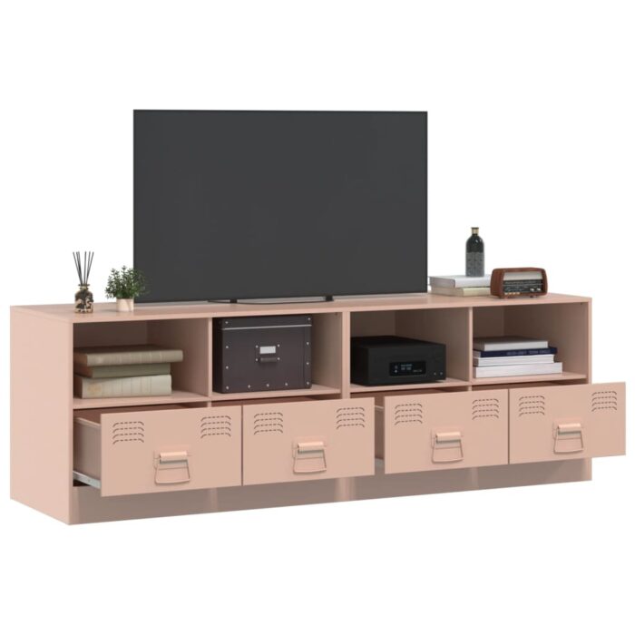 Meubles TV 2 pcs rose 67x39x44 cm acier – Image 2
