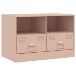 Meubles TV 2 pcs rose 67x39x44 cm acier – Image 5