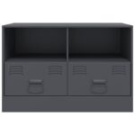 Meuble TV anthracite 67x39x44 cm acier – Image 4