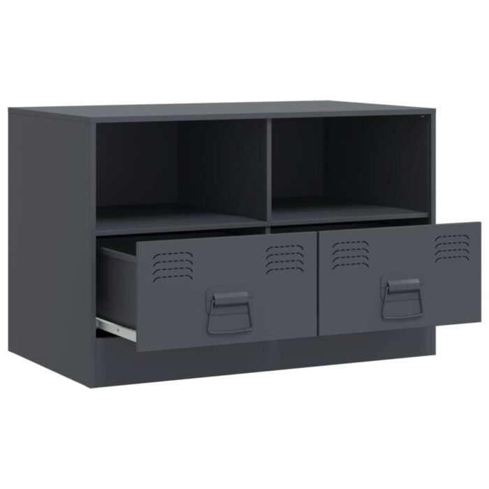 Meubles TV 2 pcs anthracite 67x39x44 cm acier – Image 4