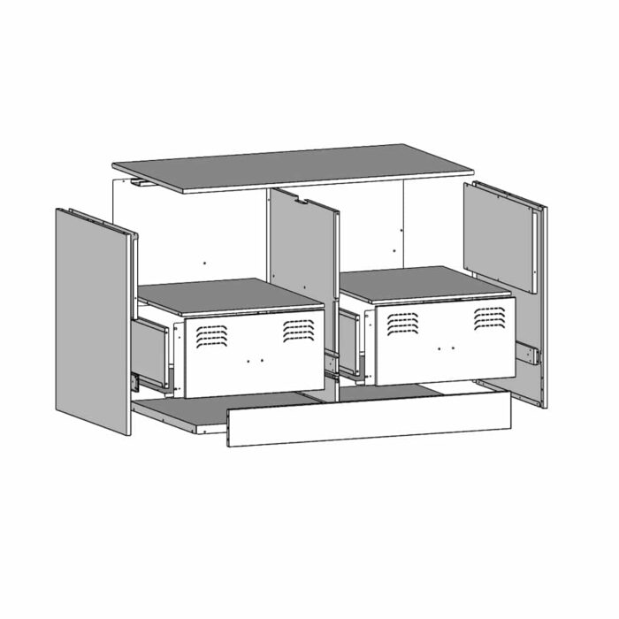 Meuble TV jaune moutarde 67x39x44 cm acier – Image 12
