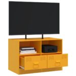 Meuble TV jaune moutarde 67x39x44 cm acier – Image 3