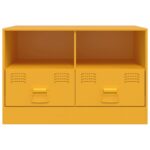 Meuble TV jaune moutarde 67x39x44 cm acier – Image 4