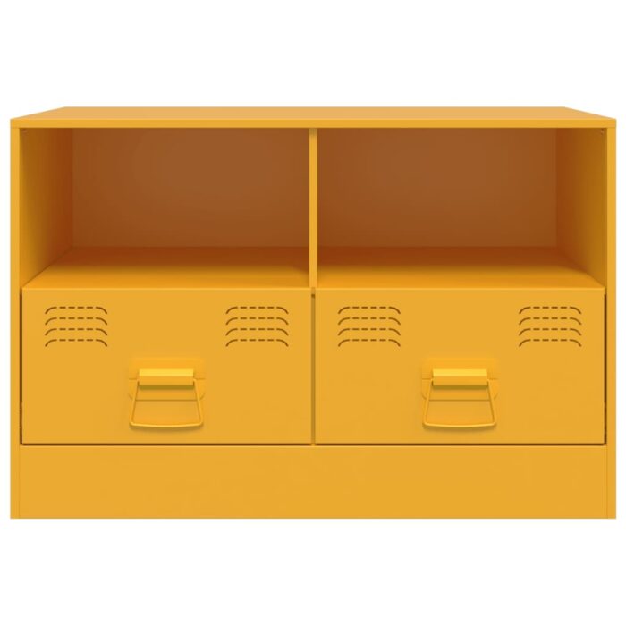 Meuble TV jaune moutarde 67x39x44 cm acier – Image 4