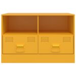 Meubles TV 2 pcs jaune moutarde 67x39x44 cm acier – Image 3