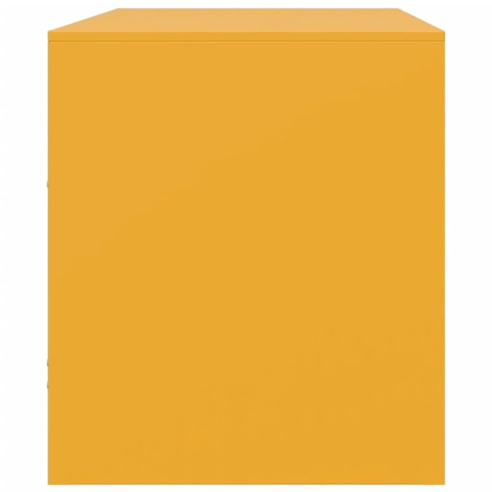 Meubles TV 2 pcs jaune moutarde 67x39x44 cm acier – Image 6