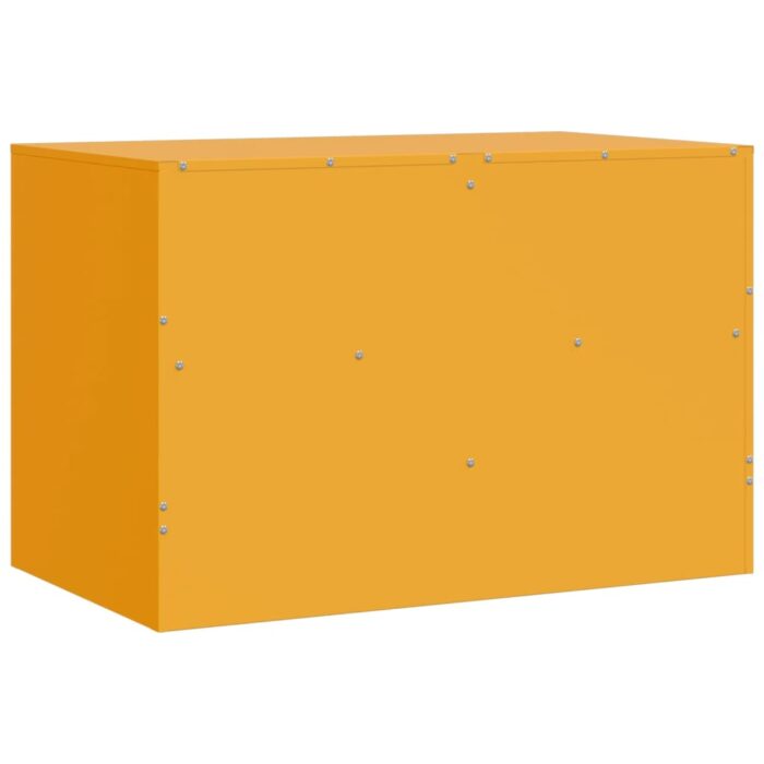 Meubles TV 2 pcs jaune moutarde 67x39x44 cm acier – Image 7