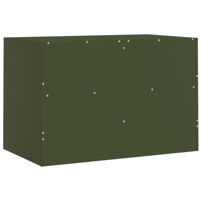 Meuble TV vert olive 67x39x44 cm acier – Image 7