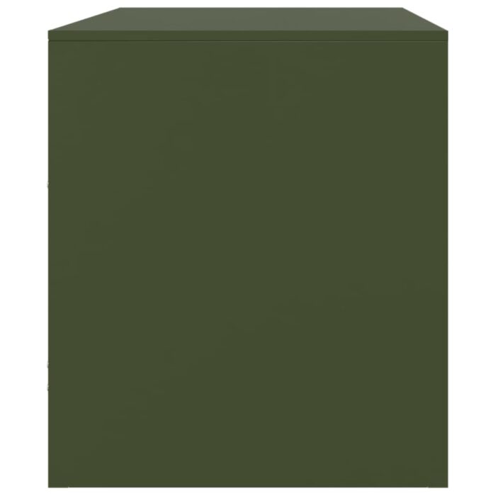 Meubles TV 2 pcs vert olive 67x39x44 cm acier – Image 6