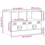 Meuble TV blanc 67x39x44 cm acier – Image 12