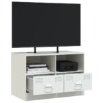 Meuble TV blanc 67x39x44 cm acier – Image 3