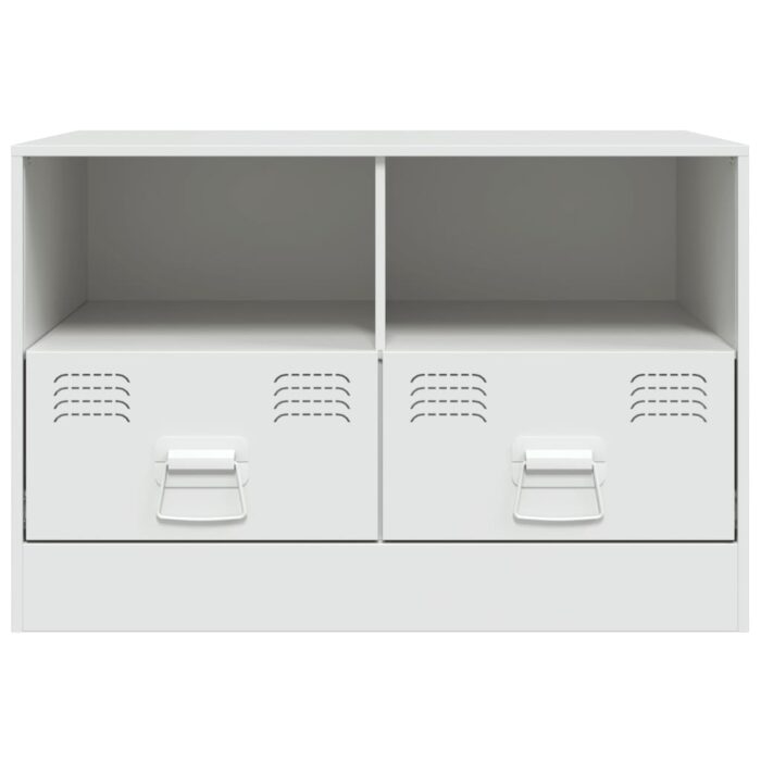 Meuble TV blanc 67x39x44 cm acier – Image 4