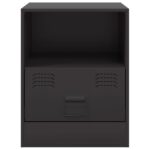 Table de chevet noir 34,5x39x44 cm acier – Image 4